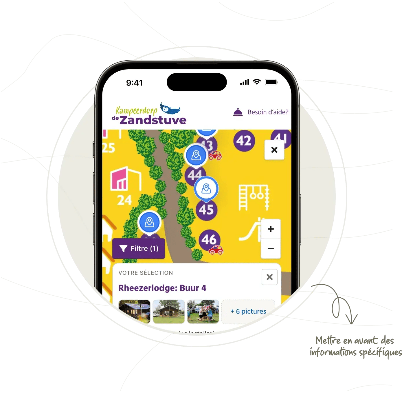BEX Solution Campsite Guest Journey Book sur la carte