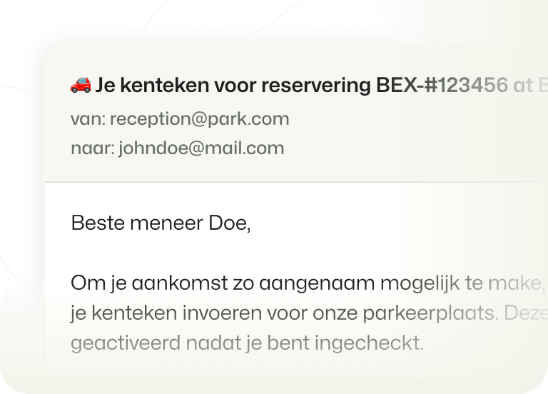 BEX Oplossing camping gastreis Auto Emails