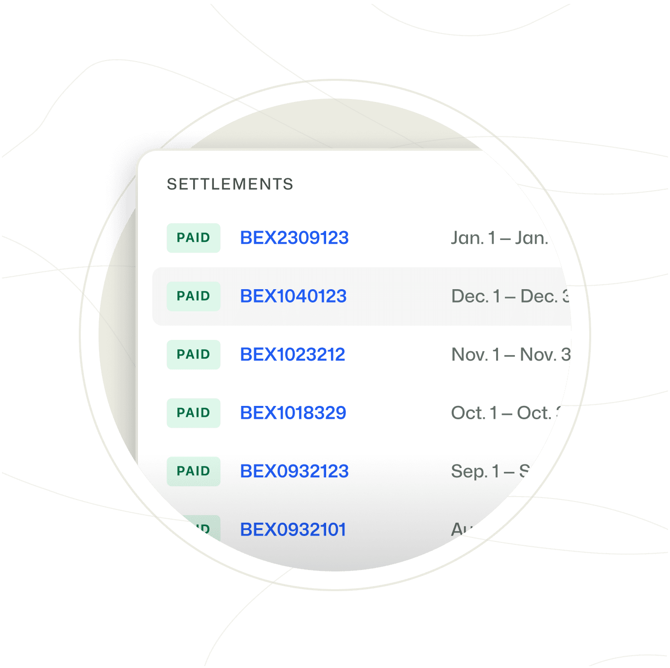 BEX PMS Owner Management Settlements