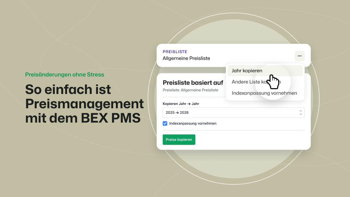 Ein Titelfoto mit dem Titel: Preisänderungen ohne Stress - So einfach ist das Preismanagement mit dem BEX PMS 